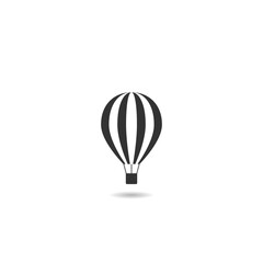 Obraz premium Hot air balloon icon with shadow