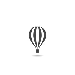 Obraz premium Hot air balloon icon with shadow