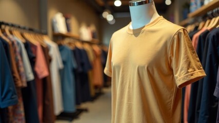 Obraz premium yellow t-shirt on a mannequin in a store