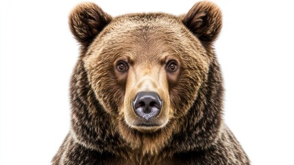 Fototapeta premium Close-up of brown bear face, studio shot, wildlife