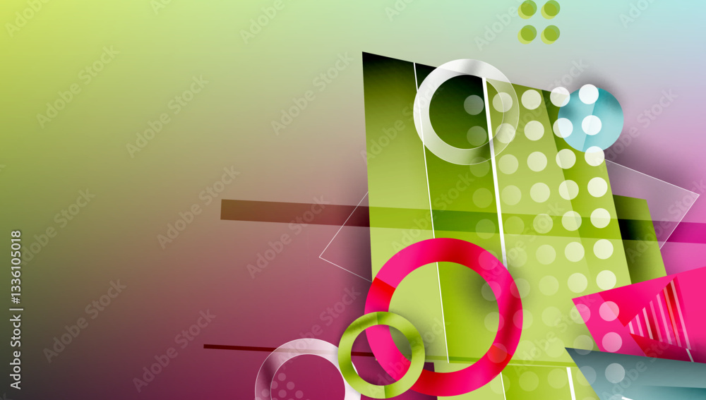 Poster abstract background geometric design with colorful gradients