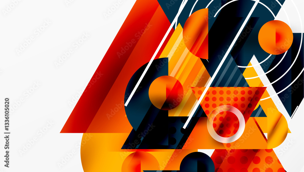 Aufkleber modern geometric background - overlapping triangles with smooth gradients and semi-transparency