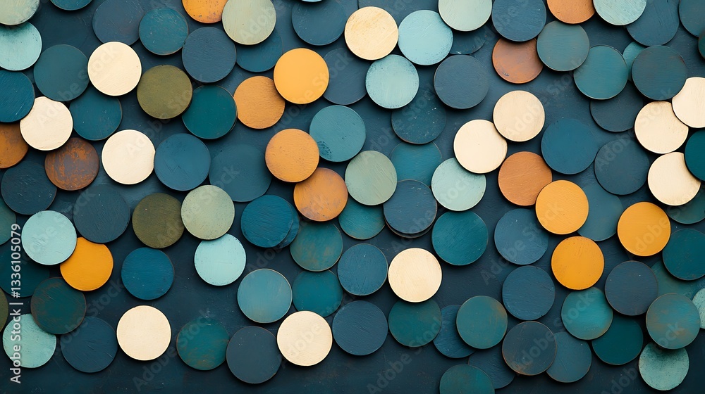 Poster aerial concept of colorful abstract circles art gallery background texture collection