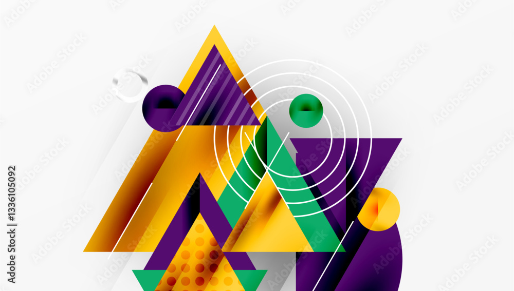 Aufkleber modern geometric background - overlapping triangles with smooth gradients and semi-transparency