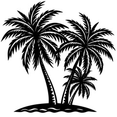 Fototapeta premium silhouette of palm tree