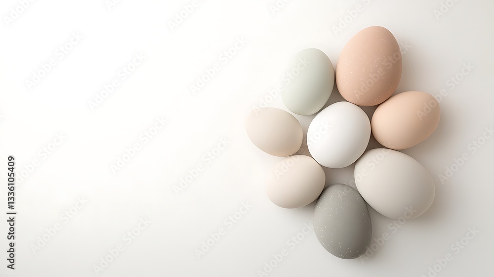 Poster abstract texture of colorful eggs minimal background nature soft environment close-up concept