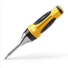 Yellow And Black Screwdriver On White Background