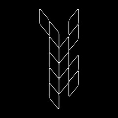 Minimalist Vector Outline Letter 'k