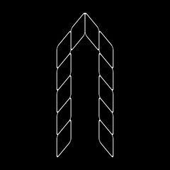 Minimalist Vector Outline Letter 'n' Logo. Lowercase alphabet logo. This design is suitable for t-shirts, construction, architecture, sports, motorsport, sports cars, etc. Alphabet for kids to color.