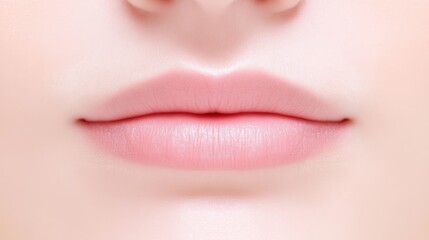 Close-up of Soft, Pink Lips: A Detailed Macro Shot of Beautifully Shaped Lips