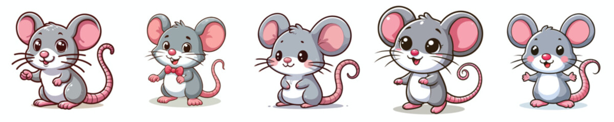 cute mouse vector set