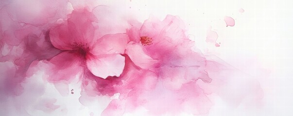 Fototapeta premium Watercolor Cherry blossom blooming flower,Sakura tree or forest side view,Cherry tree spring flower background,elements for environment and garden,botanical in spring season.