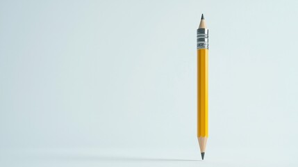 Yellow Pencil on White Background
