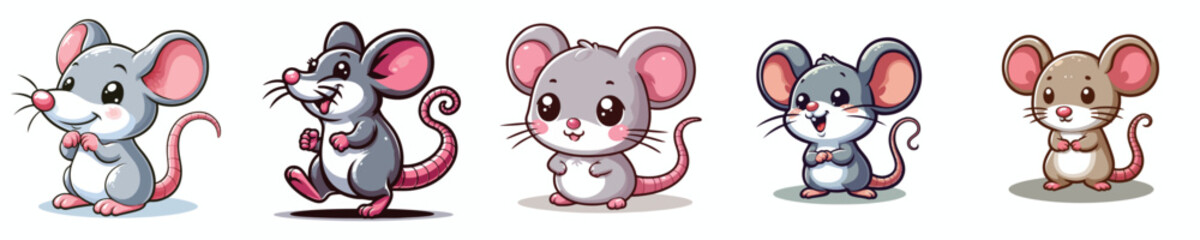 cute mouse vector set