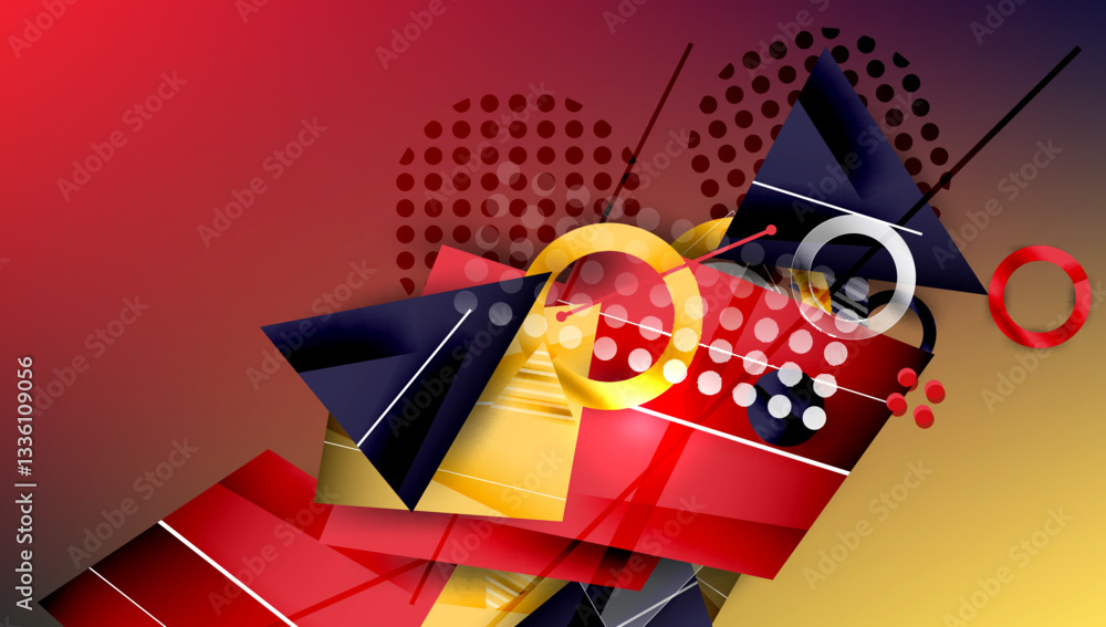 Poster abstract background geometric design with colorful gradients