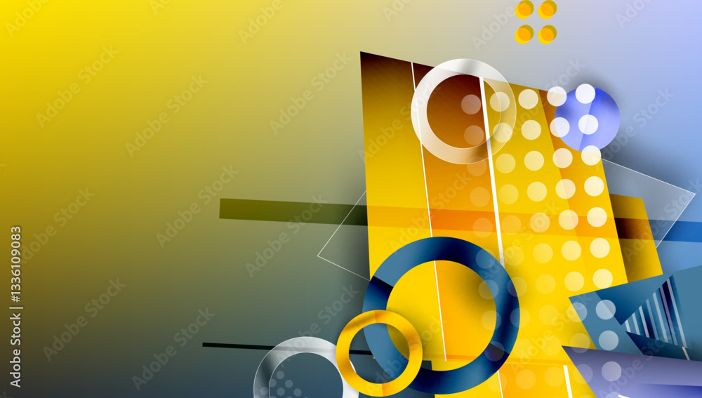 Poster Abstract background geometric design with colorful gradients