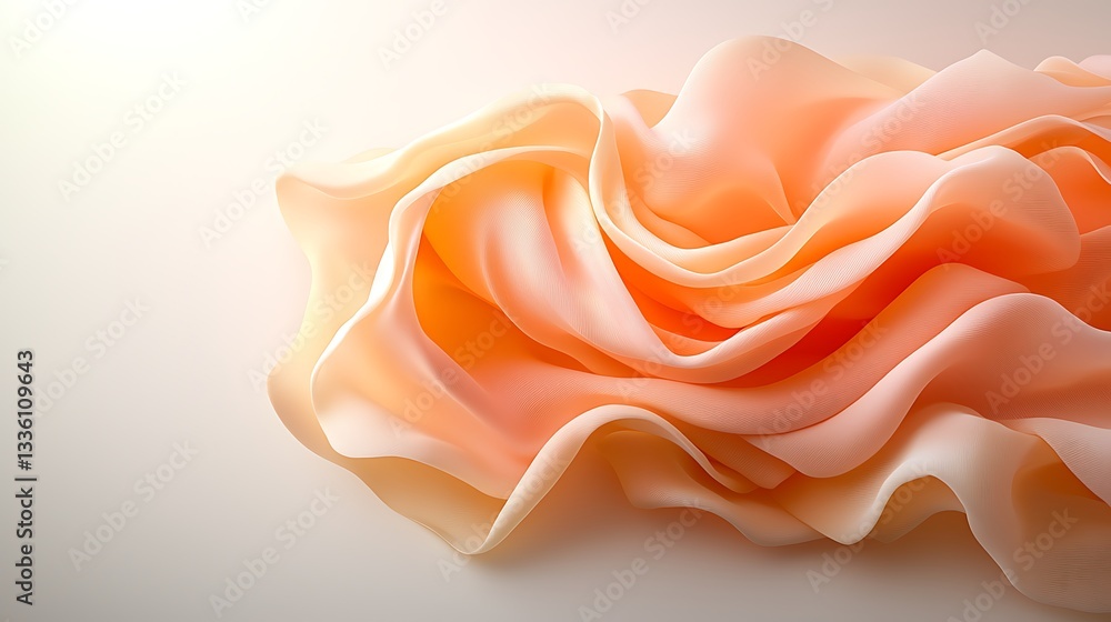 Poster abstract texture of soft peach fabric close-up background gentle environment creative concept