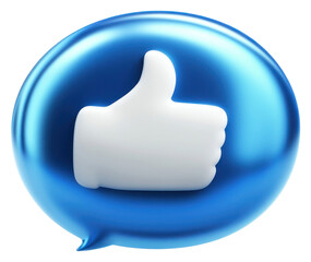 PNG Blue media notification icon thumbs bubble social.