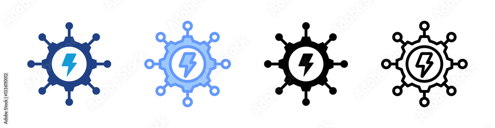 Poster Smart Grid icon set multiple style collection