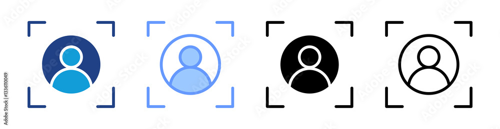 Aufkleber biometric icon set multiple style collection
