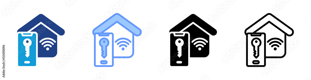 Poster smarthome icon set multiple style collection