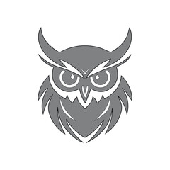 great horned owl, owl on white background