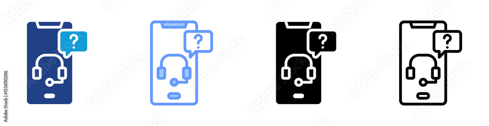 Aufkleber virtual assistant icon set multiple style collection