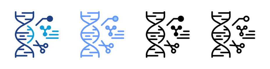 Gene Editing icon set multiple style collection