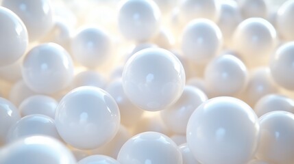 Soft, hazy, white spheres of varying sizes create a comfortable, bouncy atmosphere
