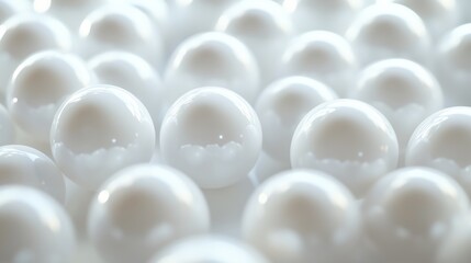 Soft, hazy, white spheres of varying sizes create a comfortable, bouncy atmosphere