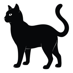 Cat silhouette vector illustration isolated on white background