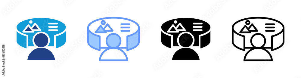 Poster Immersion icon set multiple style collection