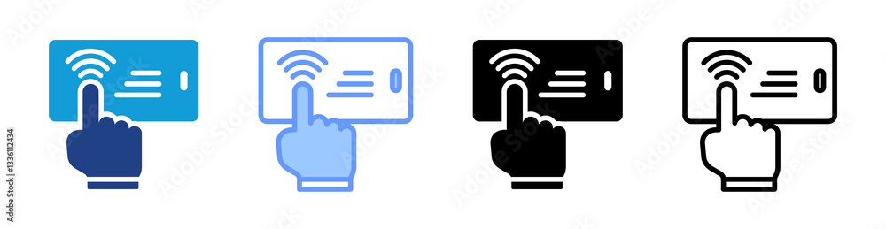 Poster Haptic Feedback icon set multiple style collection