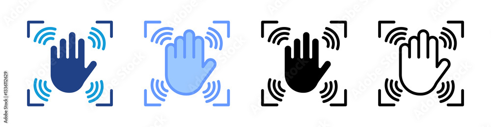 Aufkleber Gesture Recognition icon set multiple style collection