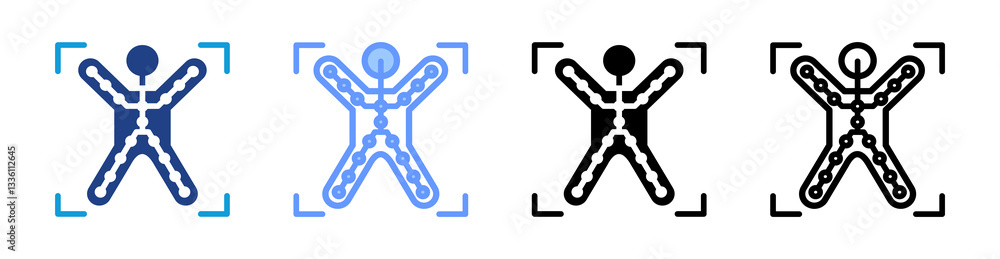 Poster Motion Tracking icon set multiple style collection
