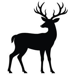 Deer silhouette vector illustration isolated on white background