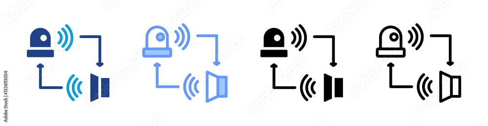 Poster sensory feedback icon set multiple style collection