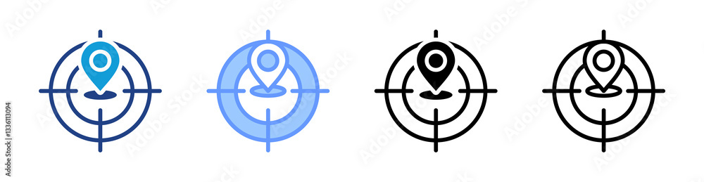Aufkleber Tracking Accuracy icon set multiple style collection