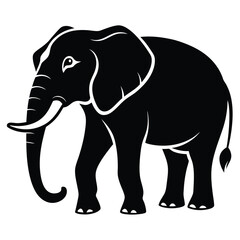 Elephant silhouette vector illustration isolated on white background
