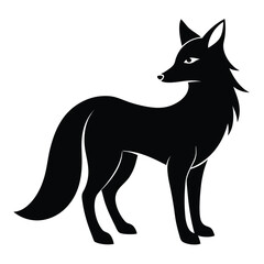 Fox silhouette vector illustration isolated on white background