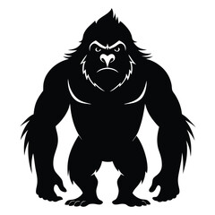 Gorilla silhouette vector illustration isolated on white background