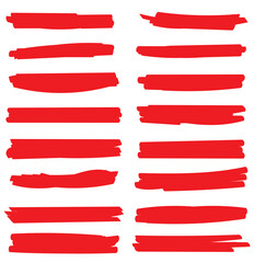 Obraz premium Hand drawn collection of different diary scribble lines and elements. Marker pen underline and strikethrough Editable strokes for Note book.