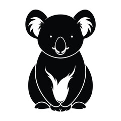Koala silhouette vector illustration isolated on white background