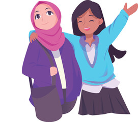 Two Girl Friends Hanging Out with Each Other