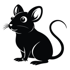 Mouse silhouette vector illustration isolated on white background