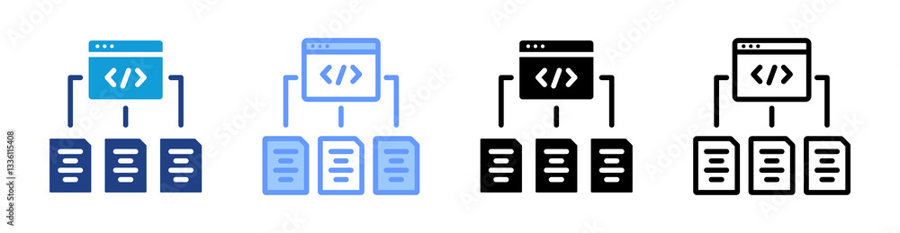 Poster Framework icon set multiple style collection