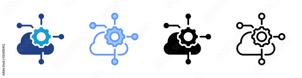 Aufkleber cloud icon set multiple style collection