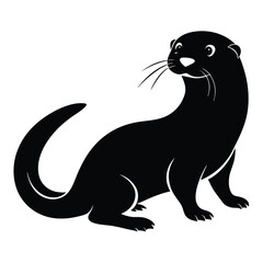 Otter silhouette vector illustration isolated on white background