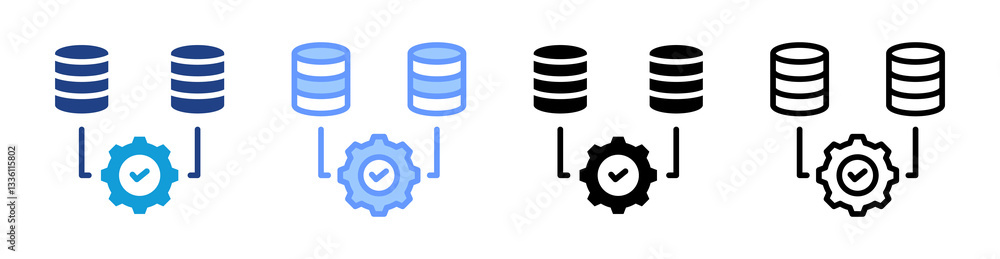 Fototapete cluster icon set multiple style collection