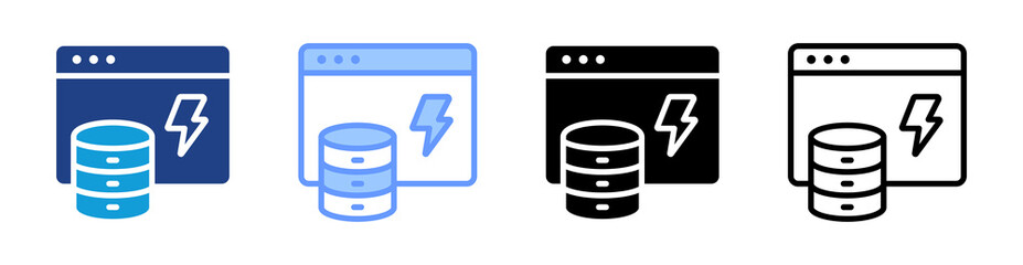 Cache icon set multiple style collection © Uniconlabs